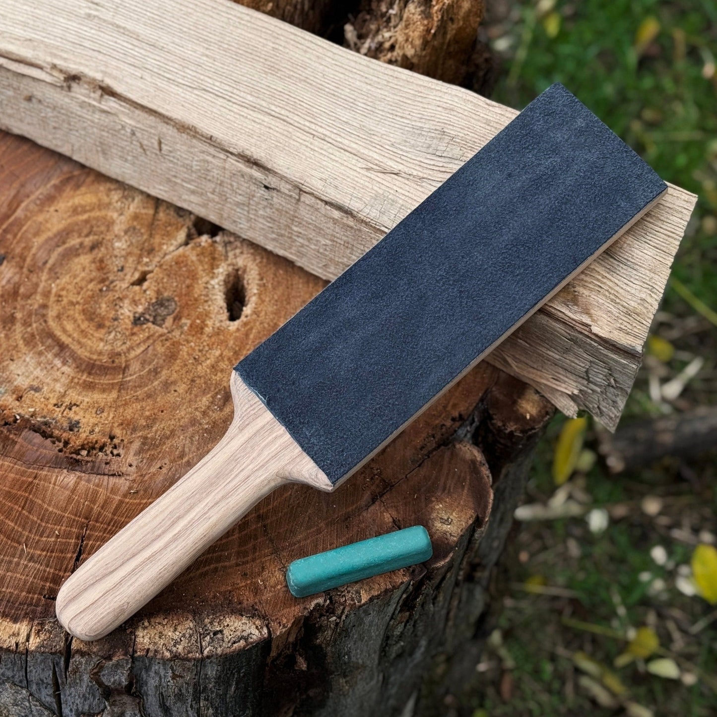 One-Sided Leather Strop For Knife Sharpening & Polishing Compound