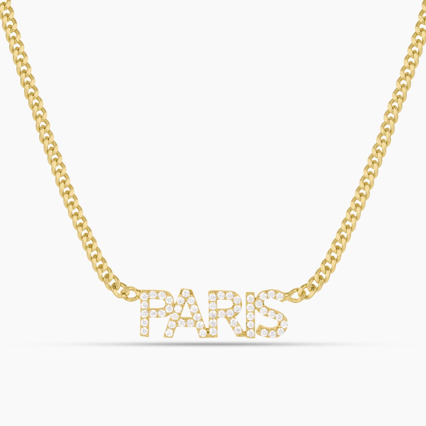 Iced Block Name Necklace w/ Cuban Chain