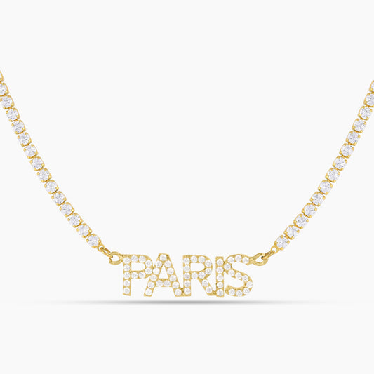 Iced Block Name Necklace w/ Cuban Chain