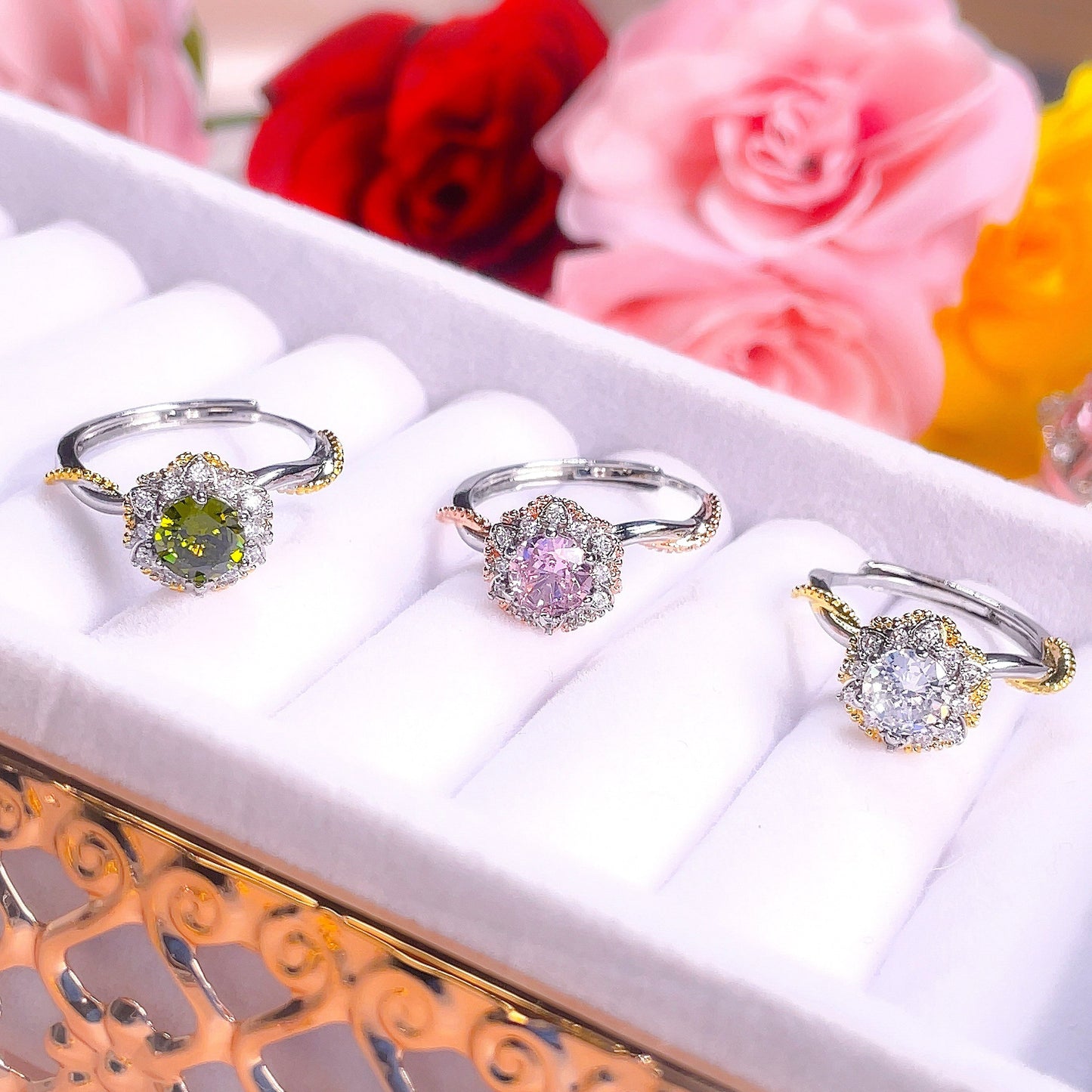 Rosario Romance Ring - Peridot