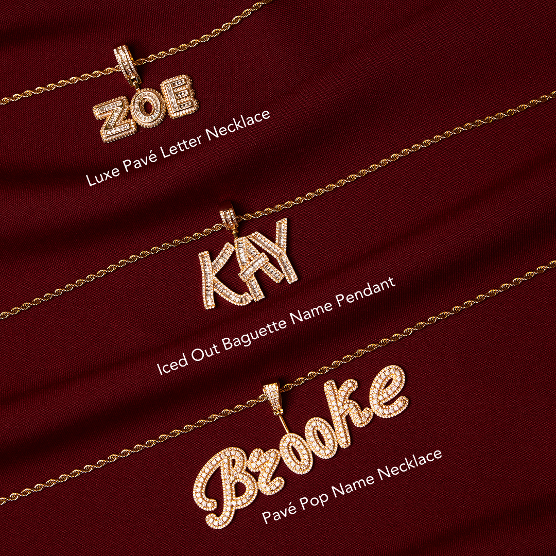 Men's Iced Out Baguette Name Pendant