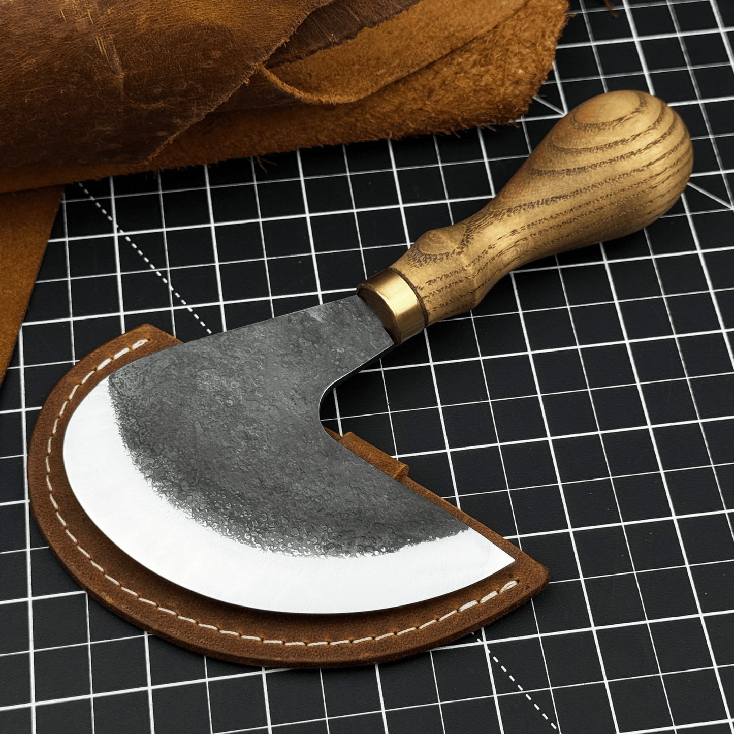 Professional Leather Crafting Half Round Knife, 10.5 cm (4.1 inches)