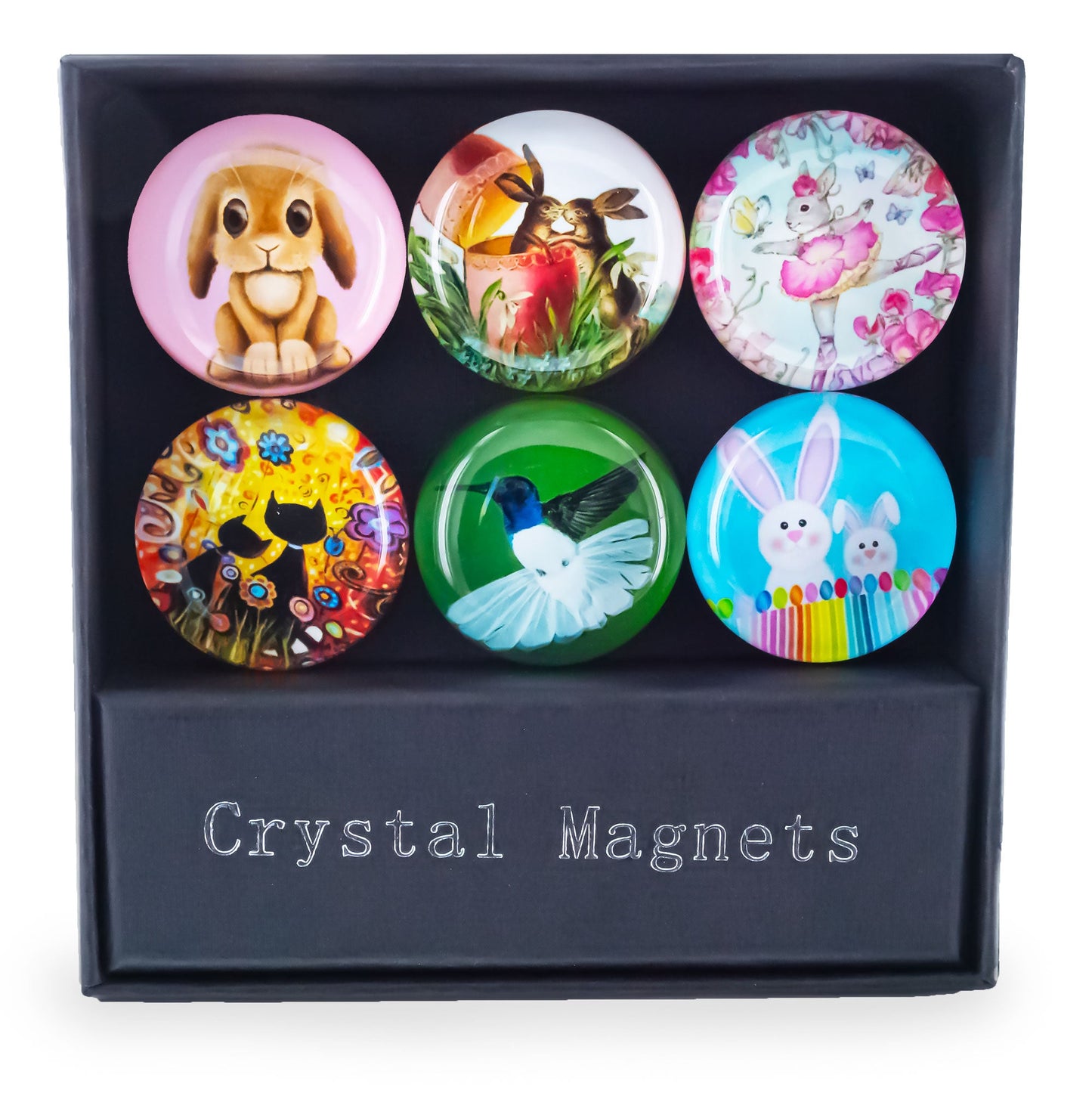 Bunnies, Hummingbird, Cats Easter Theme Fridge Magnets