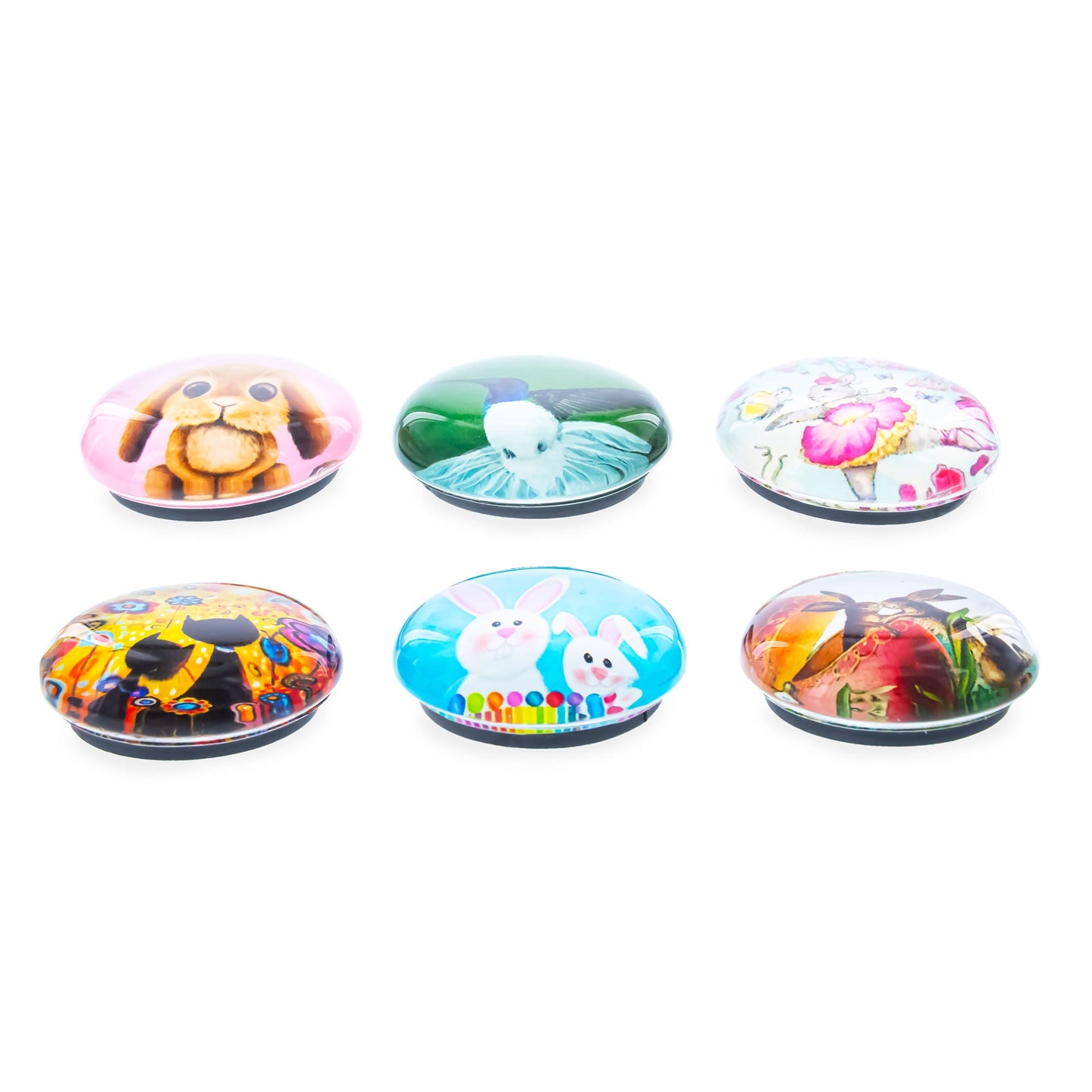 Bunnies, Hummingbird, Cats Easter Theme Fridge Magnets