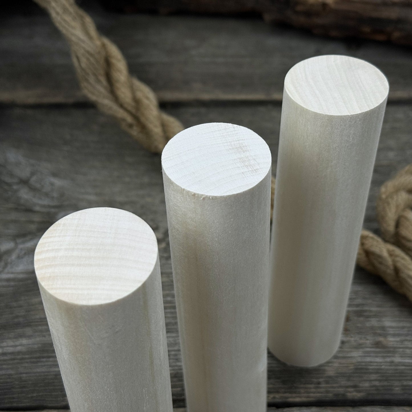 Set of 6 Round Linden Wood Carving Blanks