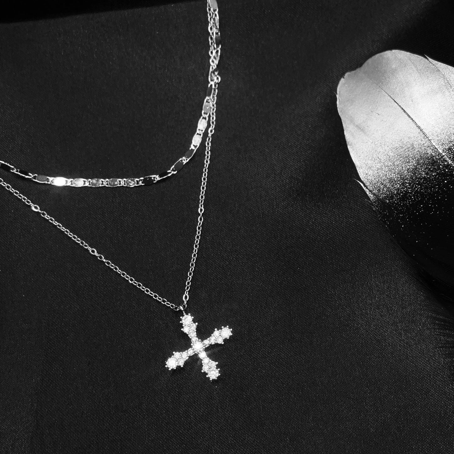 Double Layered Cross Necklace