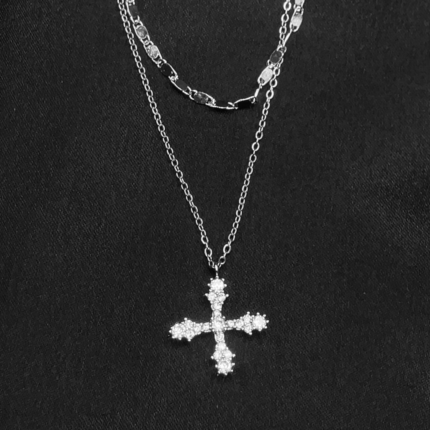 Double Layered Cross Necklace