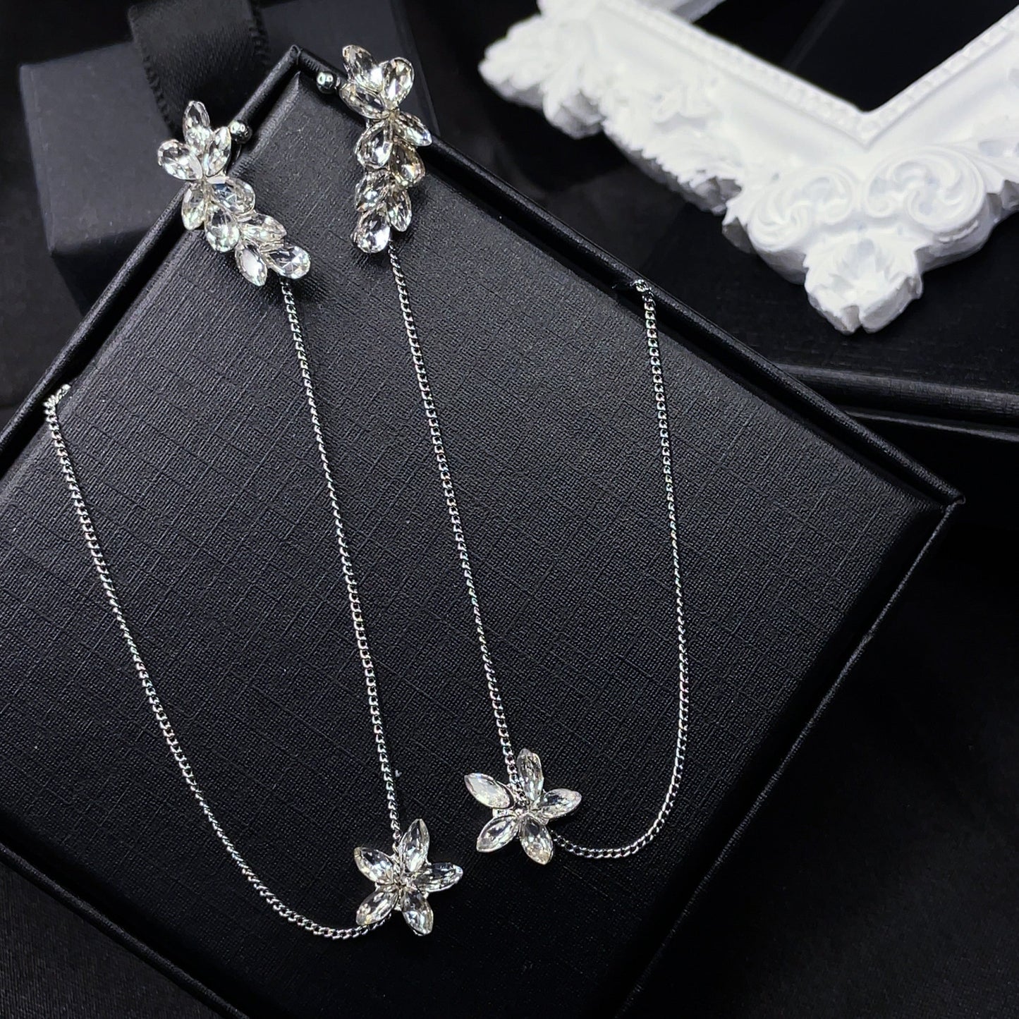 Flower Threader Ear cuff Earrings