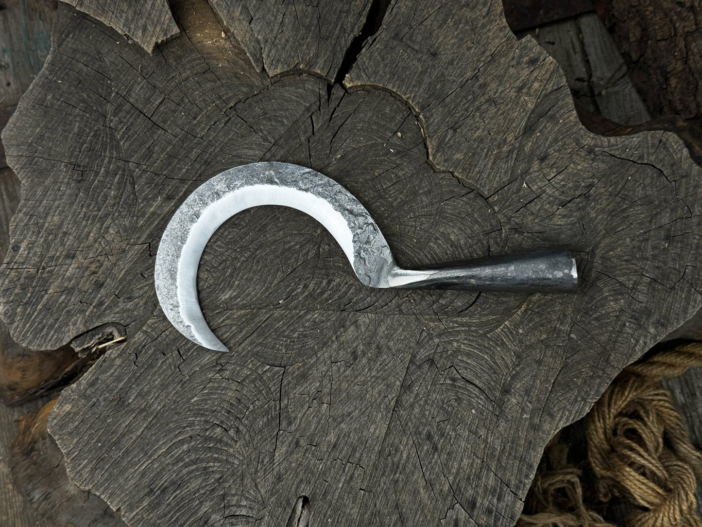 Small Sickle with Forged Handle, 9 cm (3.54 inches)