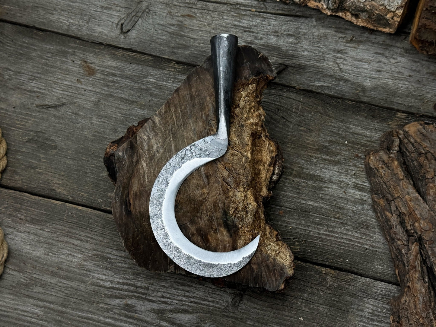 Small Sickle with Forged Handle, 9 cm (3.54 inches)