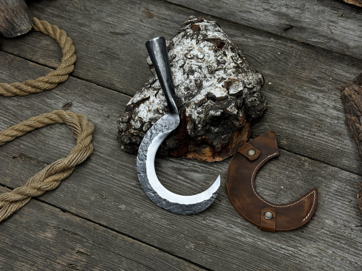 Small Sickle with Forged Handle, 9 cm (3.54 inches)