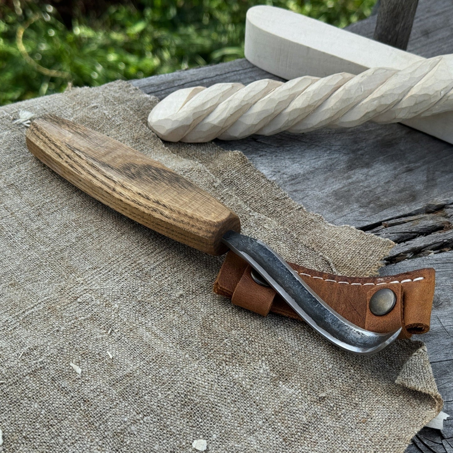 Spoon Carving Hook Knife – Long Curved Blade 7 cm (2.7 inches)