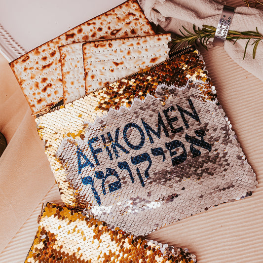 Afikomen Sequin Passover Matzah Pouch
