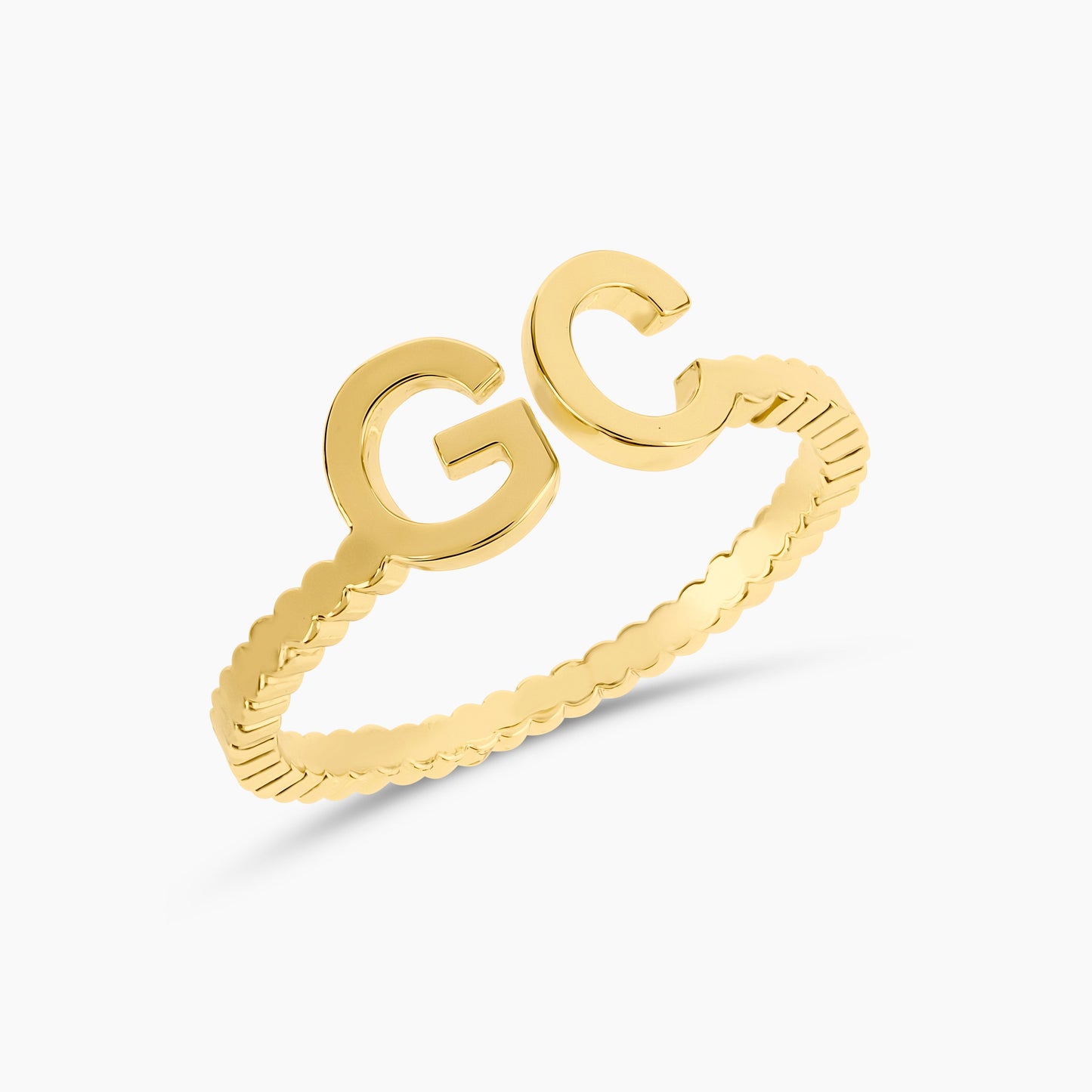 Dainty Double Initial Ring