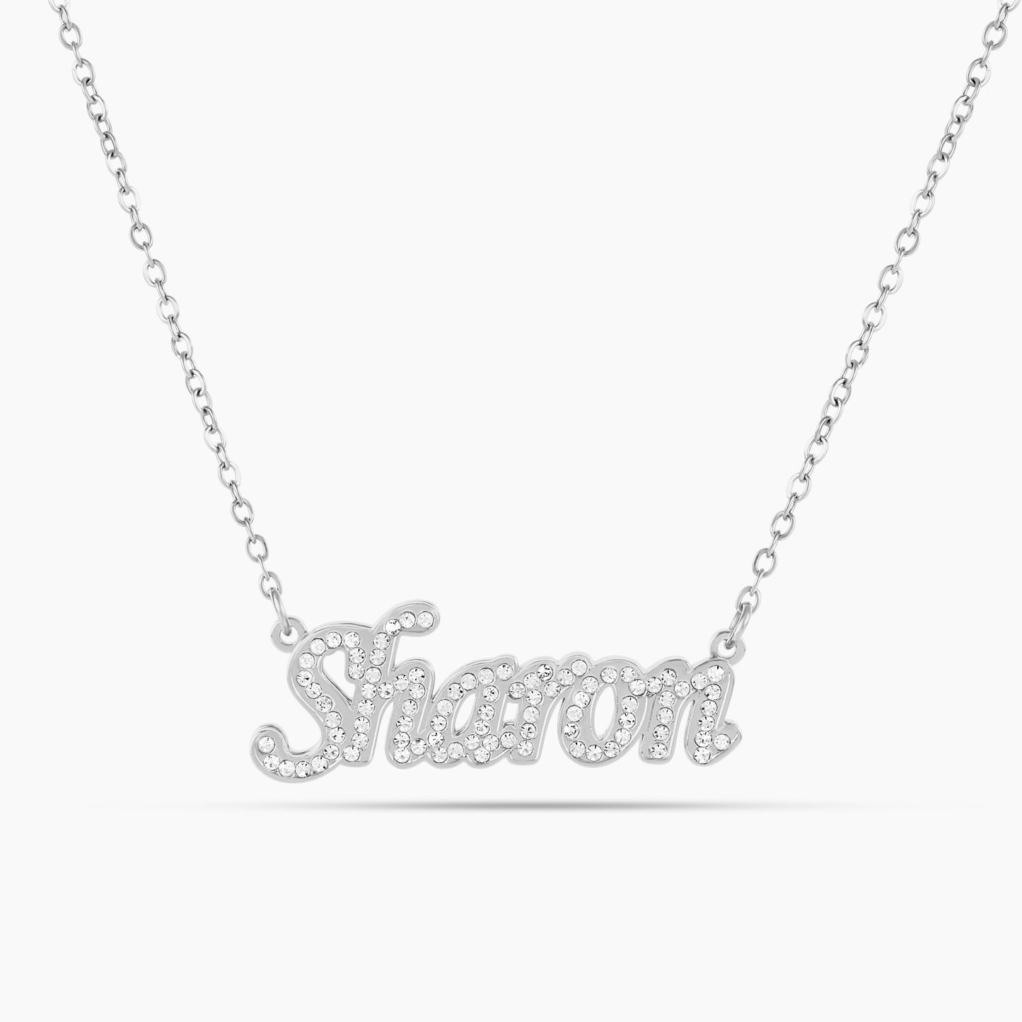 The Luxe Stone Double Plated Name Necklace