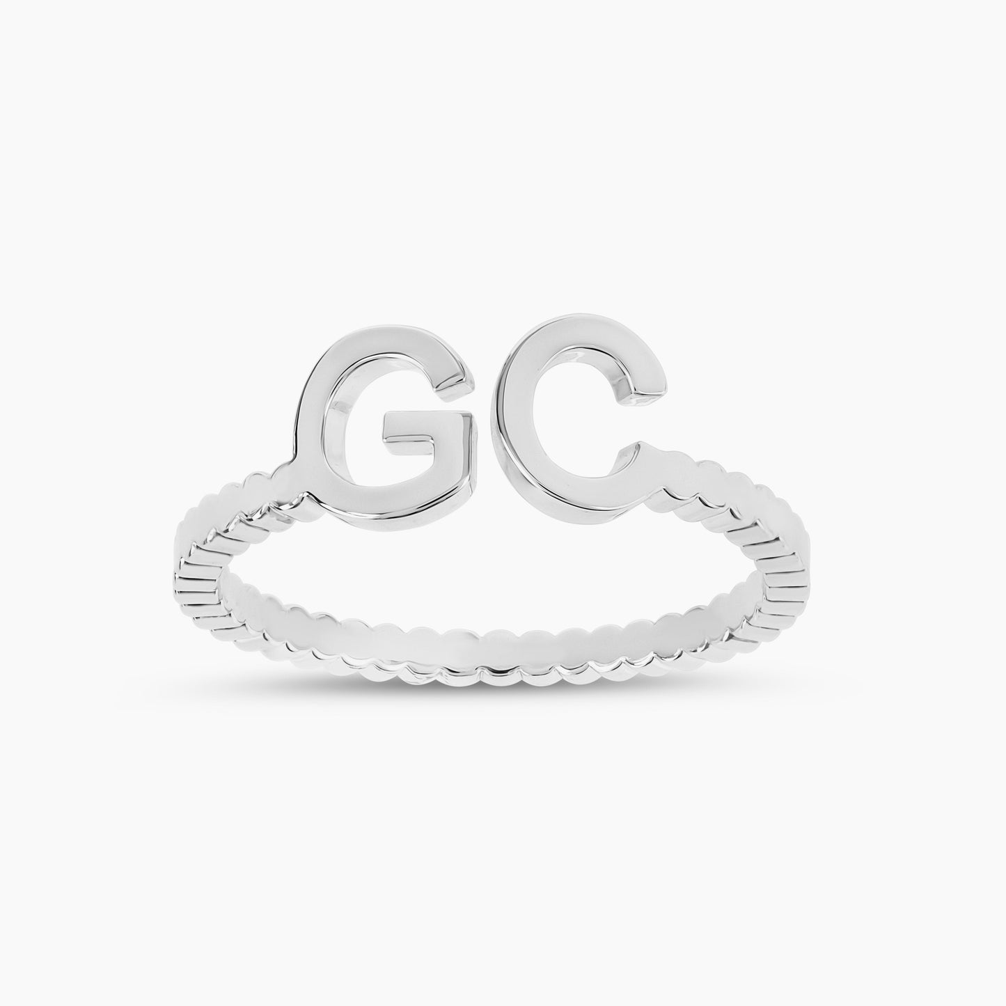 Dainty Double Initial Ring