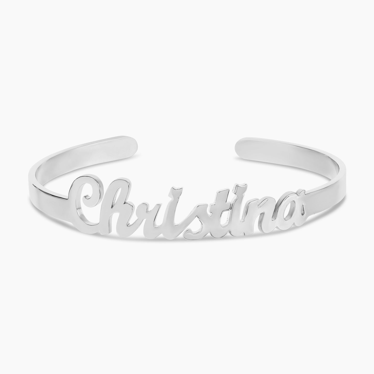 Dainty Script Name Bangle