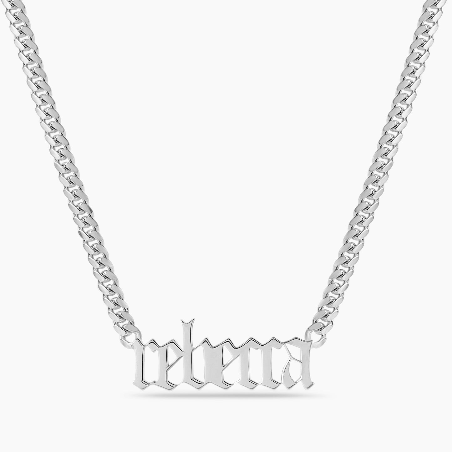 THICK 5mm Old English Name Necklace