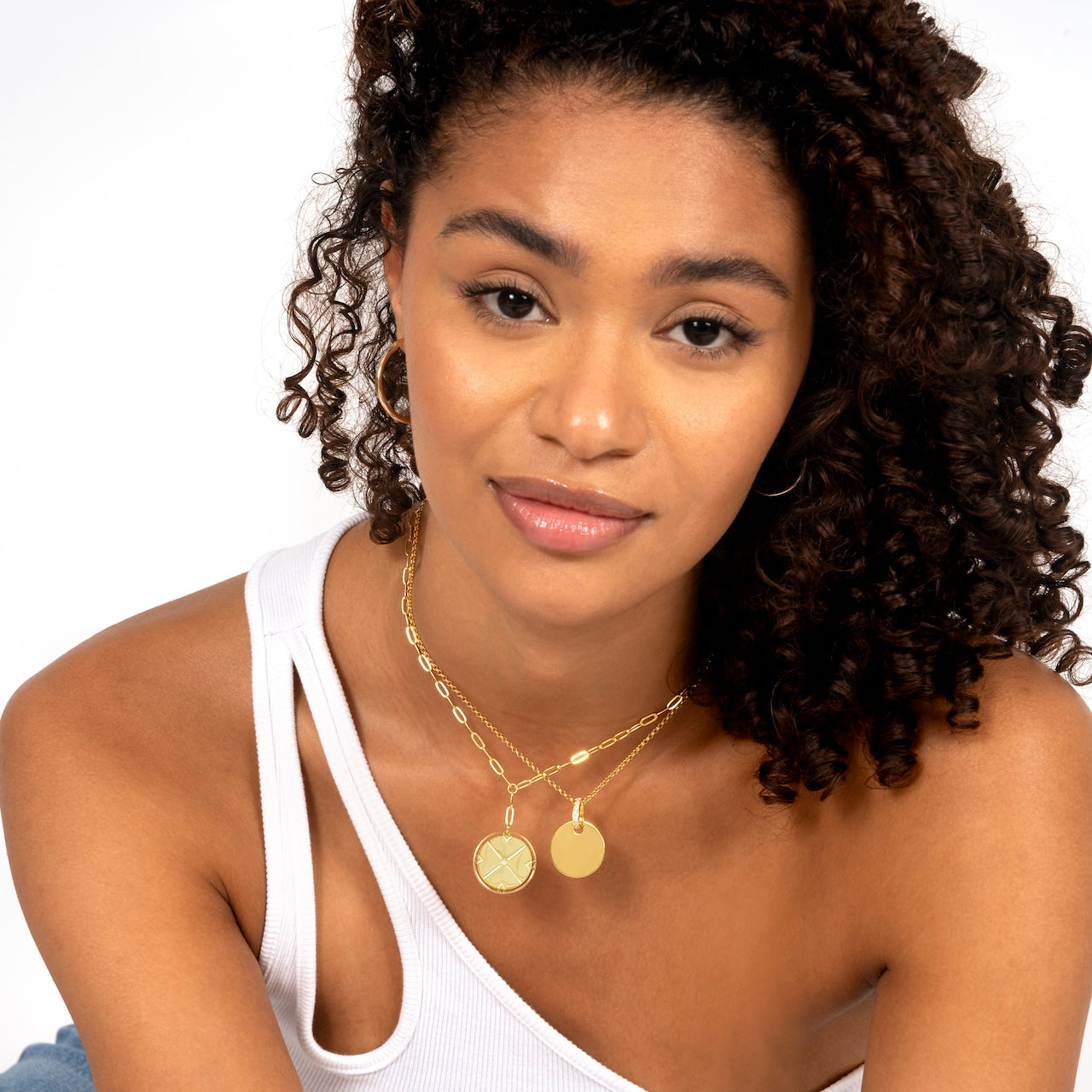 Engraved Circle with Iced Loop