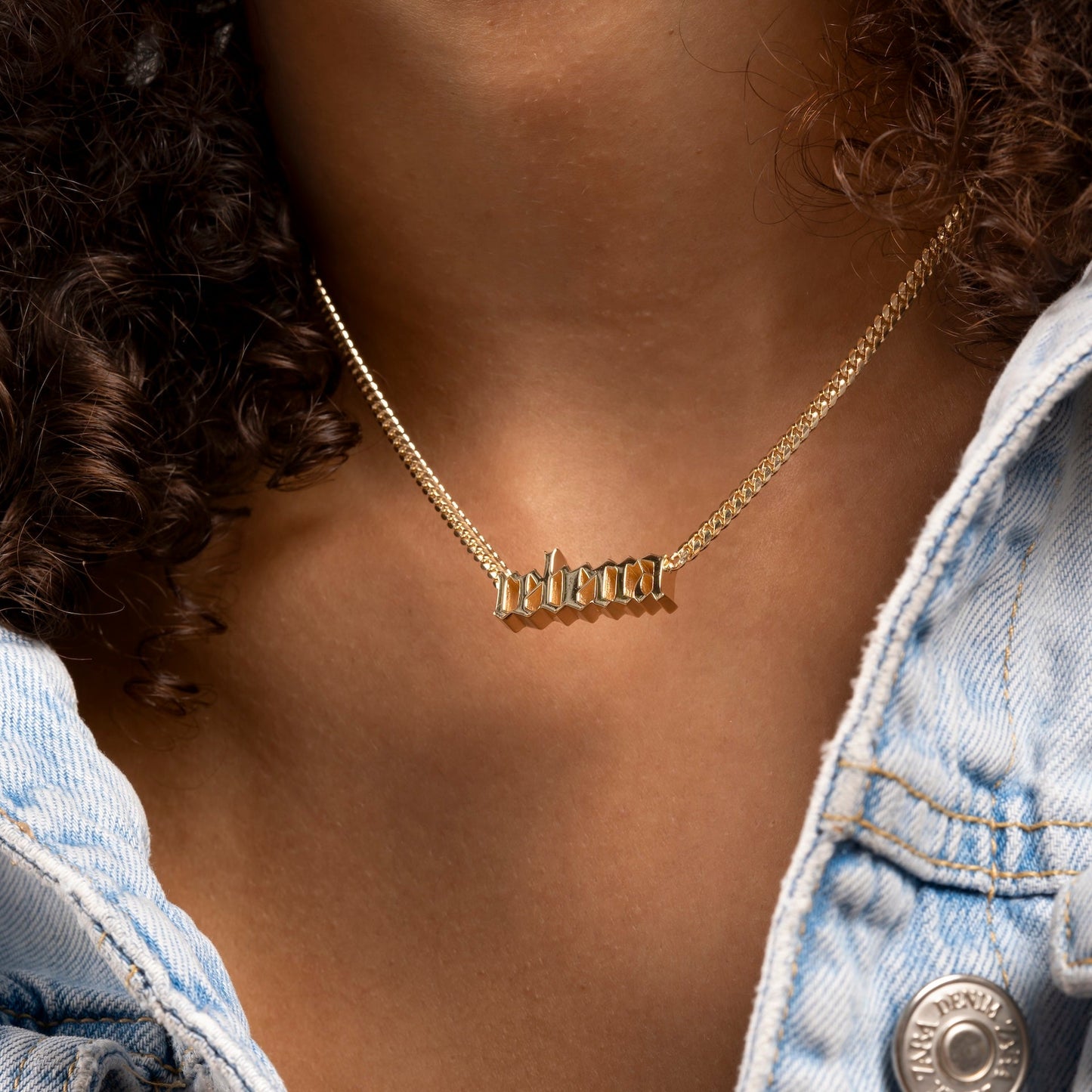 THICK 5mm Old English Name Necklace