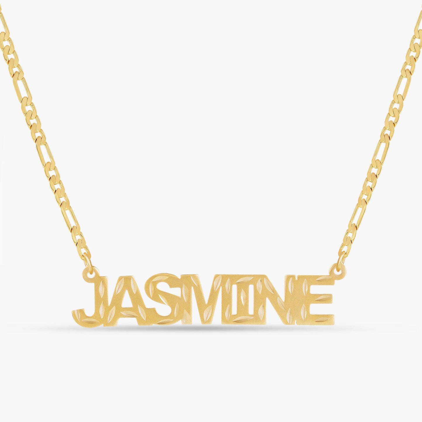 Kid's Diamond Cut Block Name Necklace