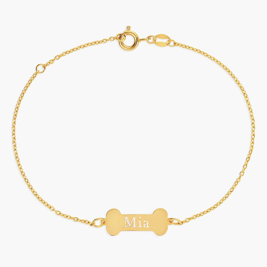Engraved Dog Bone Bracelet