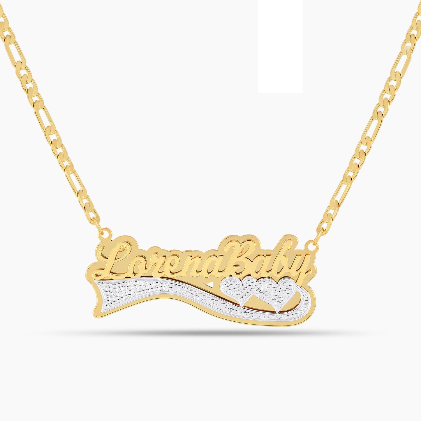 Double Plated Love Curve Name Necklace