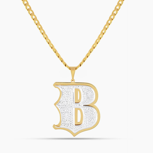 Double Plated Old English Initial Necklace