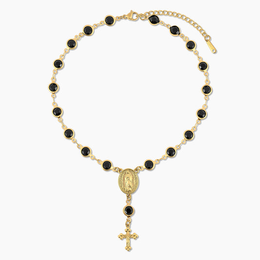 Onyx Rosary Anklet