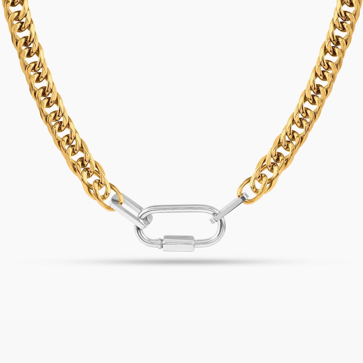 Men's Mid-Size Double Cuban Lock Chain