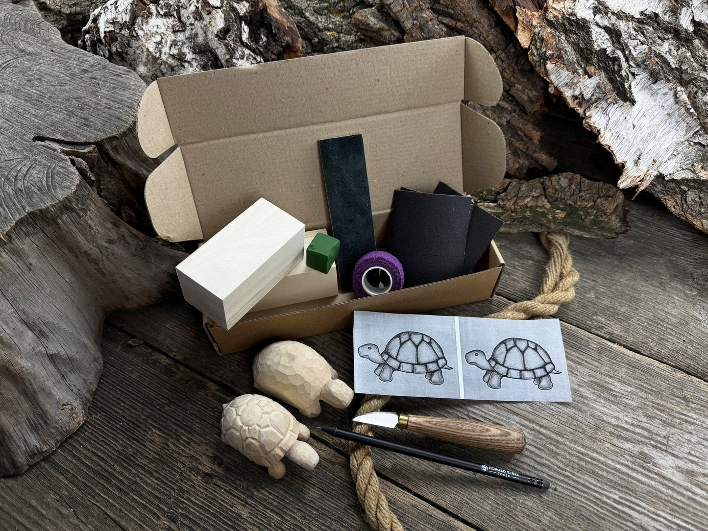 Turtle Carving Kit – Complete Starter Whittling Kit for Beginners, Adults, Teens, and Kids