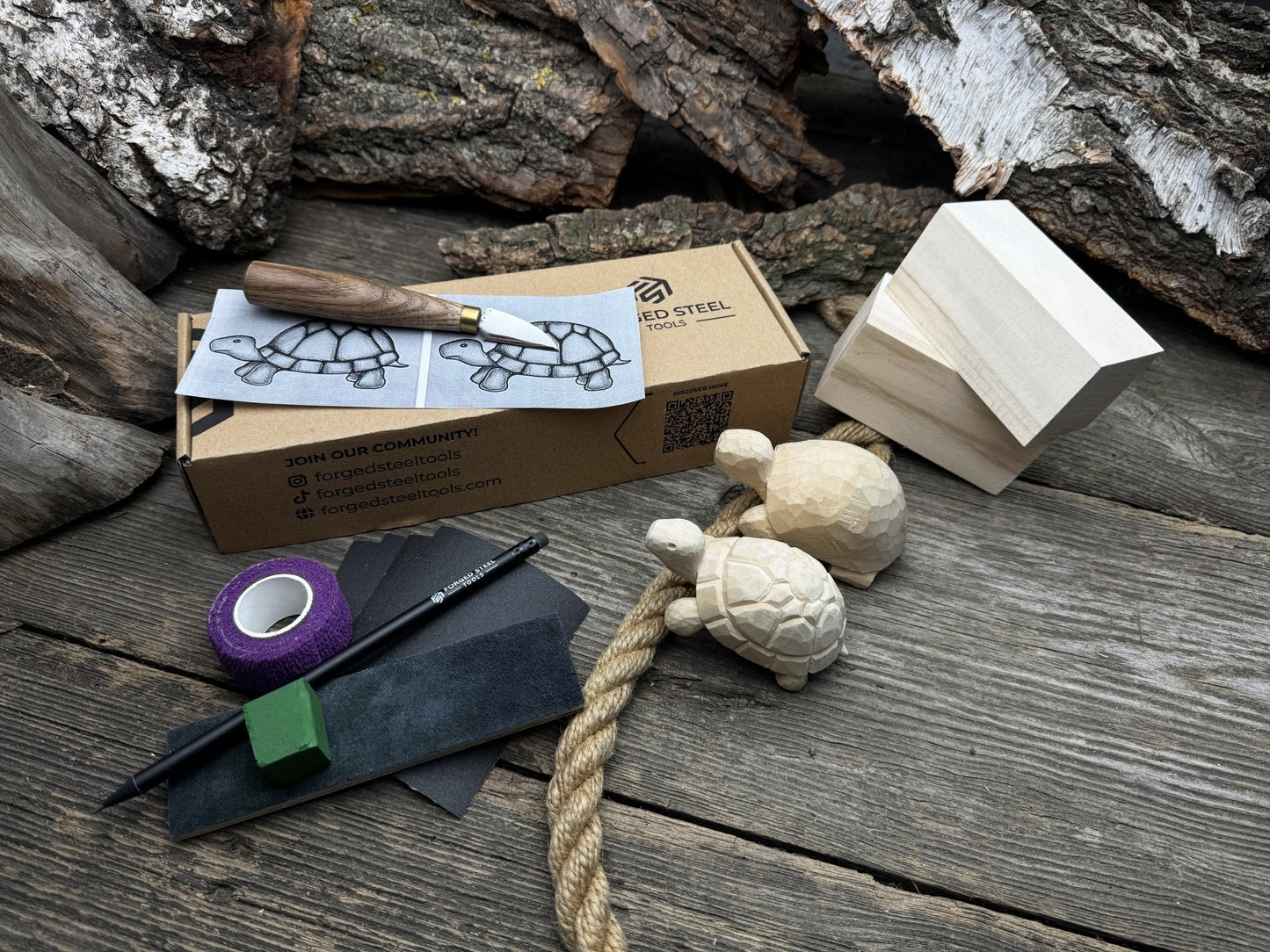 Turtle Carving Kit – Complete Starter Whittling Kit for Beginners, Adults, Teens, and Kids