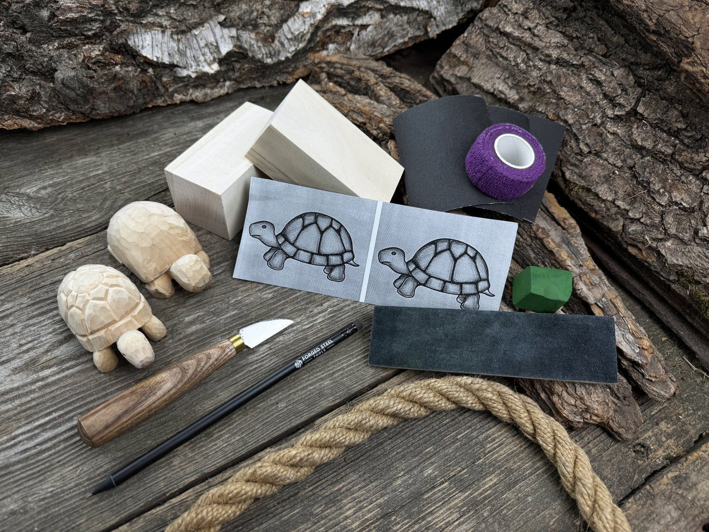 Turtle Carving Kit – Complete Starter Whittling Kit for Beginners, Adults, Teens, and Kids