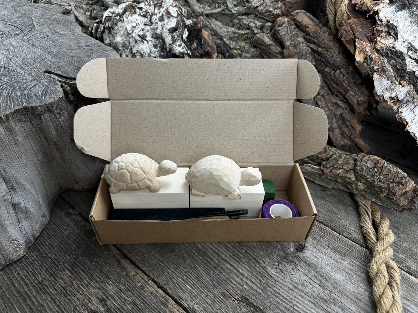 Turtle Carving Kit – Complete Starter Whittling Kit for Beginners, Adults, Teens, and Kids
