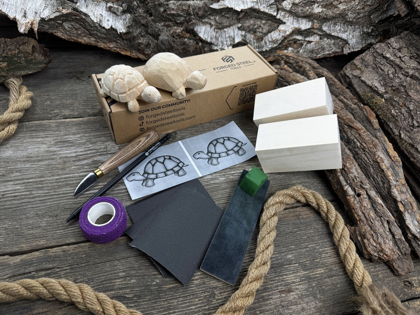 Turtle Carving Kit – Complete Starter Whittling Kit for Beginners, Adults, Teens, and Kids