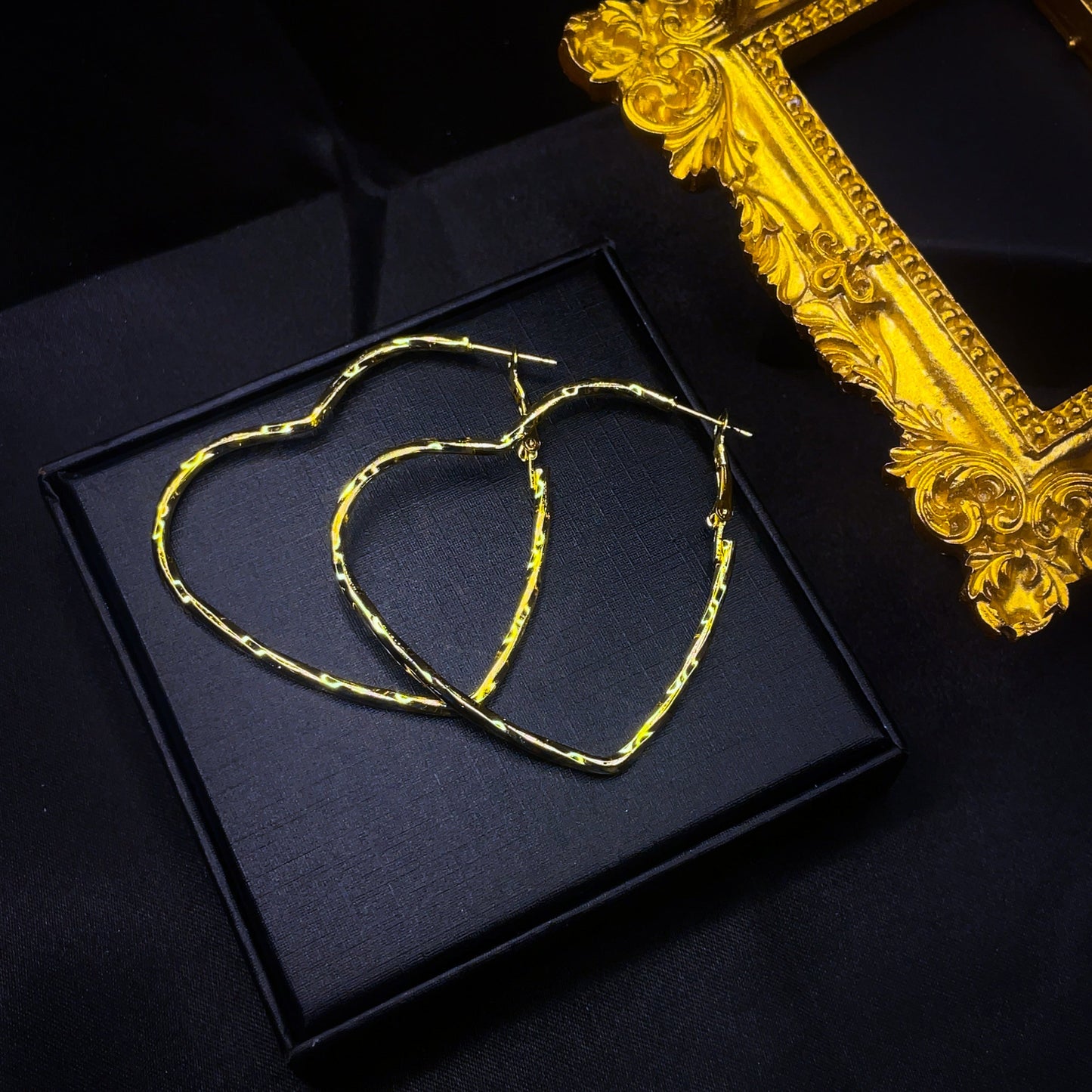 Twisted Heart Hoops Earrings