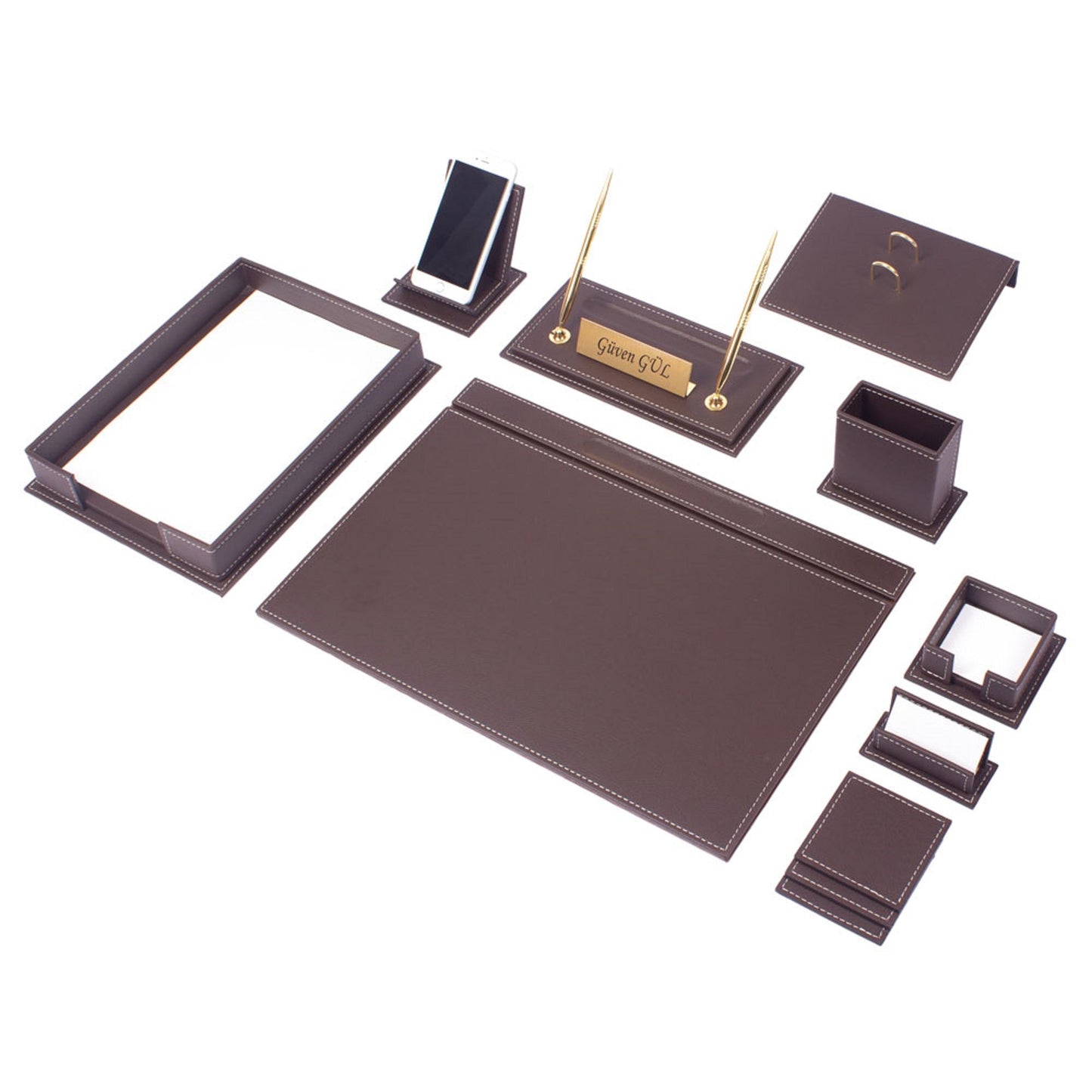 MOOG Luxury Desk Set - Single Document Tray- Green- 13 PCS