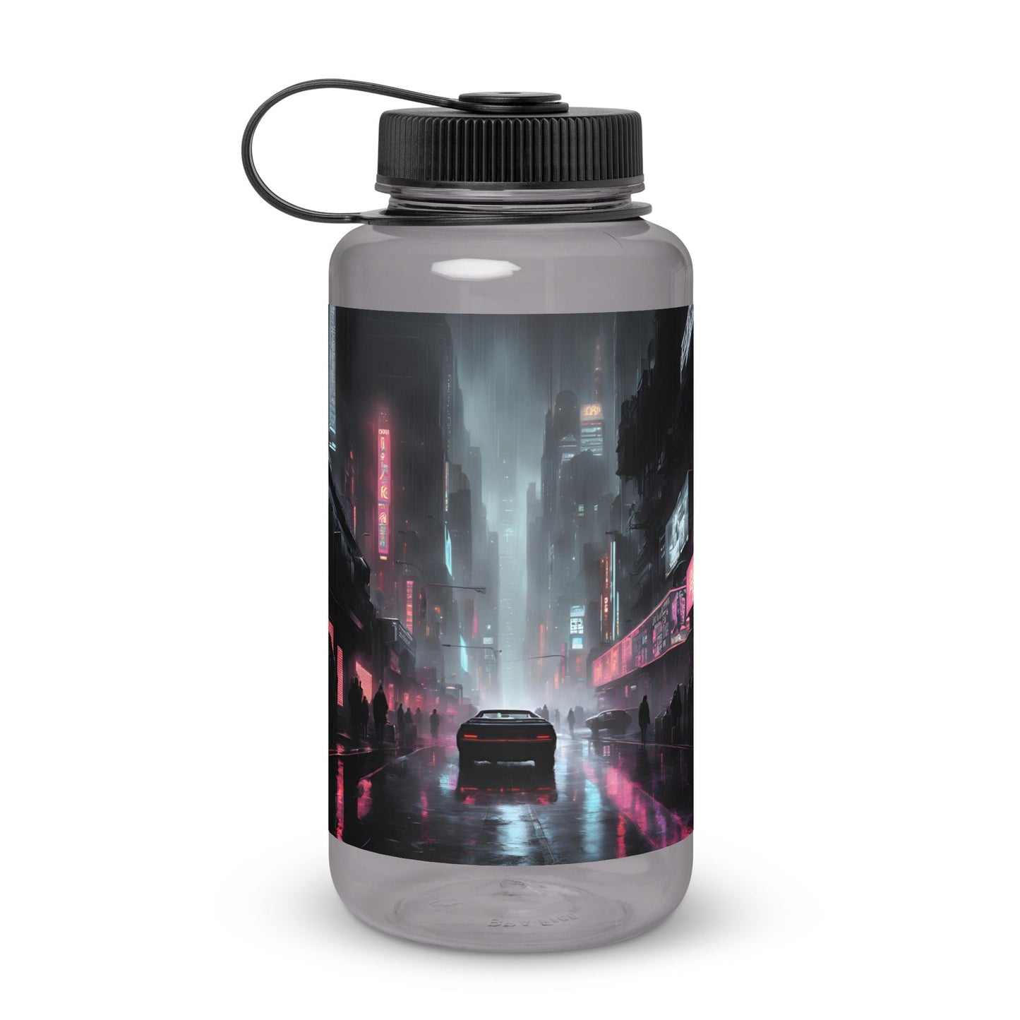 Synthwave City 15 Wide Mouth Plastic Water Bottle